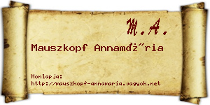 Mauszkopf Annamária névjegykártya
